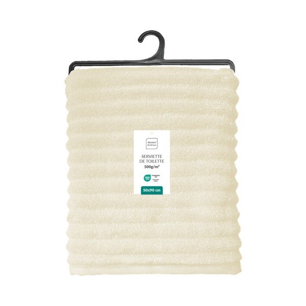 Kremno bela frotirna bombažna brisača 50x90 cm Maya – douceur d'intérieur-image-4