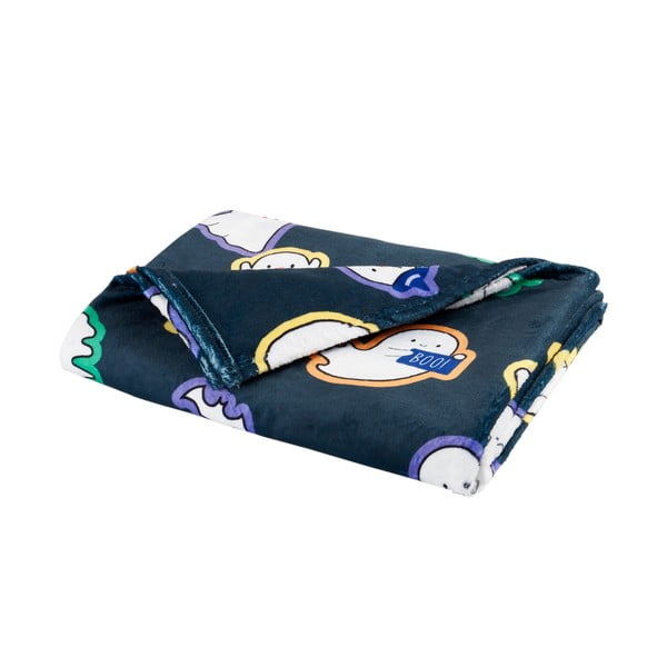 Črna odeja z motivom za noč čarovnic iz mikropliša 130x170 cm Halloween Ghosts – Catherine Lansfield