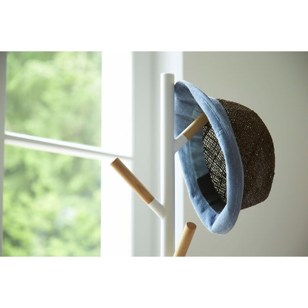 Bel obešalnik z detajli iz bukovega lesa YAMAZAKI Plain Pole Hanger-image-3