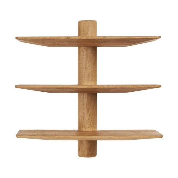 Večnivojska polica iz masivnega hrasta v svetli naravni barvi 55 cm Calcata – House Nordic-image-3