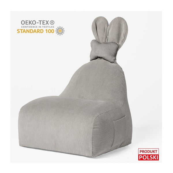Siva otroška vreča za sedenje Funny Bunny – The Brooklyn Kids-image-4