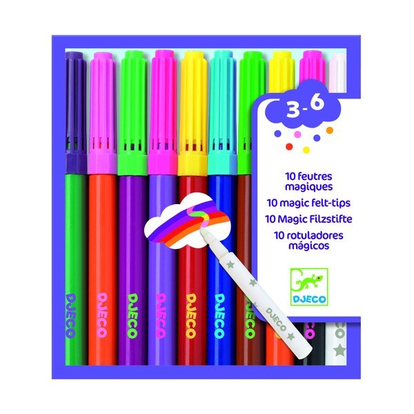 Komplet 10 markerjev z radirko Djeco Magic-image-1