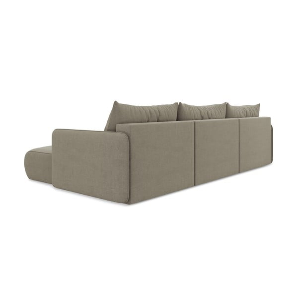 Bež raztegljiva/s prostorom za shranjevanje kotna sedežna garnitura Nanea – Makamii-image-4