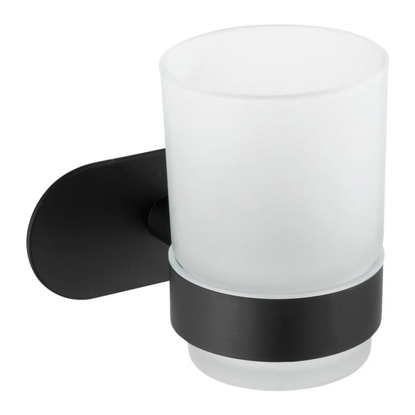 Mat črn komplet pripomočkov za kopalnico iz nerjavečega jekla z namestitvijo brez vrtanja Orea – Wenko-image-3