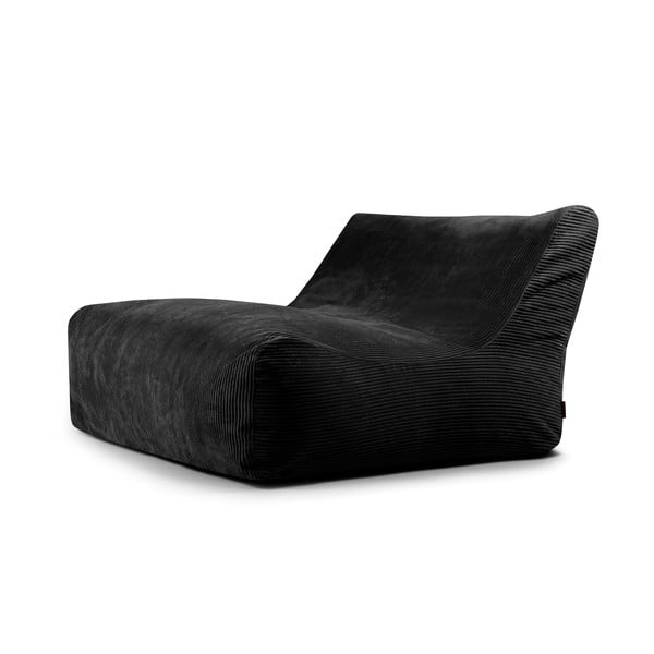 Črna vreča za sedenje iz rebrastega žameta Sofa Lounge – SLOWDOWN