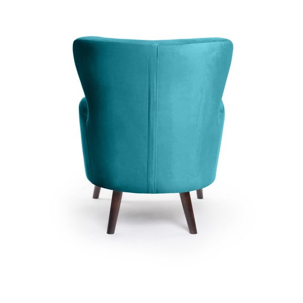 Turkizen žameten fotelj z naslonom Noemye – Bonami Selection-image-4