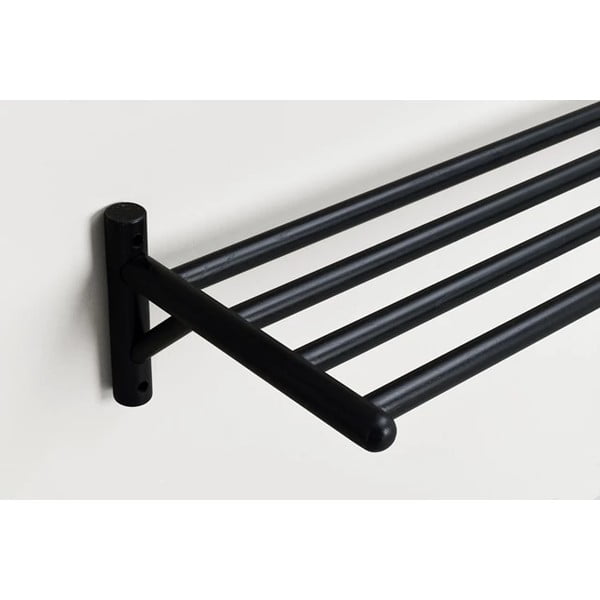 Črno stensko stojalo za čevlje iz hrastovega lesa Milford - Rowico-image-1