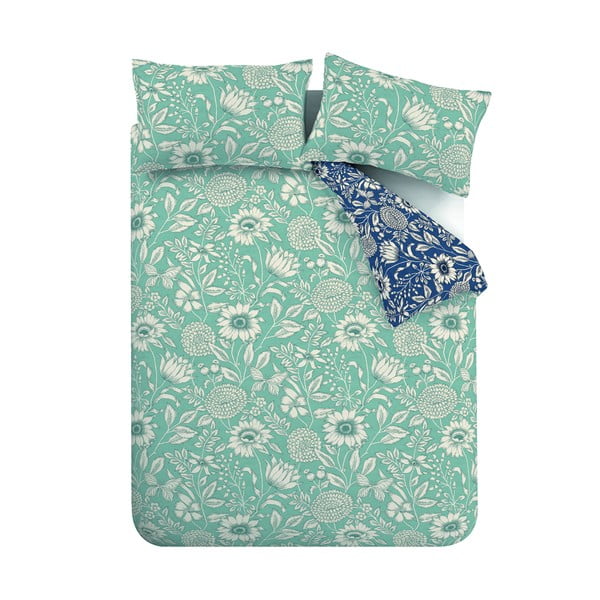 Zeleno-modra posteljnina 200x200 cm Tapestry Floral - Catherine Lansfield