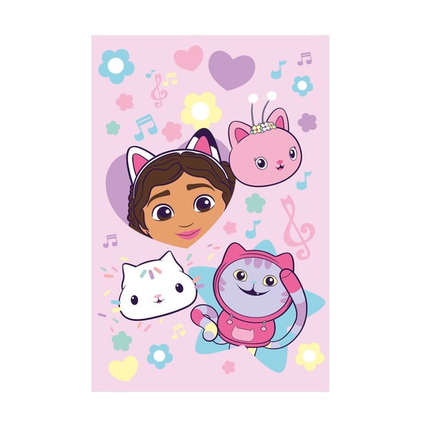 Rožnata otroška odeja iz flisa 100x150 cm Gabby´s Dollhouse "Music" – Jerry Fabrics