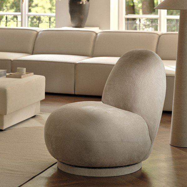 Bel fotelj iz tkanine bouclé Chuck – Micadoni Home-image-1