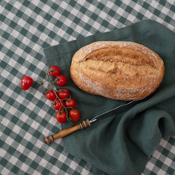 Lanen pogrinjek 35x45 cm Forest Green Gingham – Linen Tales-image-1