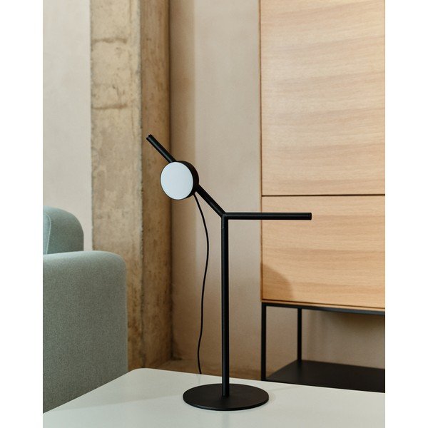 Črna kovinska LED zatemnitvena namizna svetilka (višina 61,5 cm) Orey – Kave Home-image-1