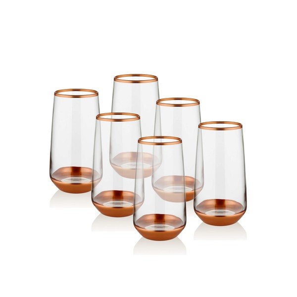 Komplet 6 kozarcev Mia Glam Bronze, 380 ml-image-1