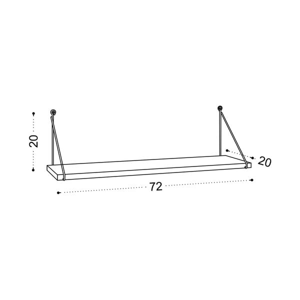 Polica v orehovem dekorju v naravni barvi 72 cm Armoni – Kalune Design-image-3