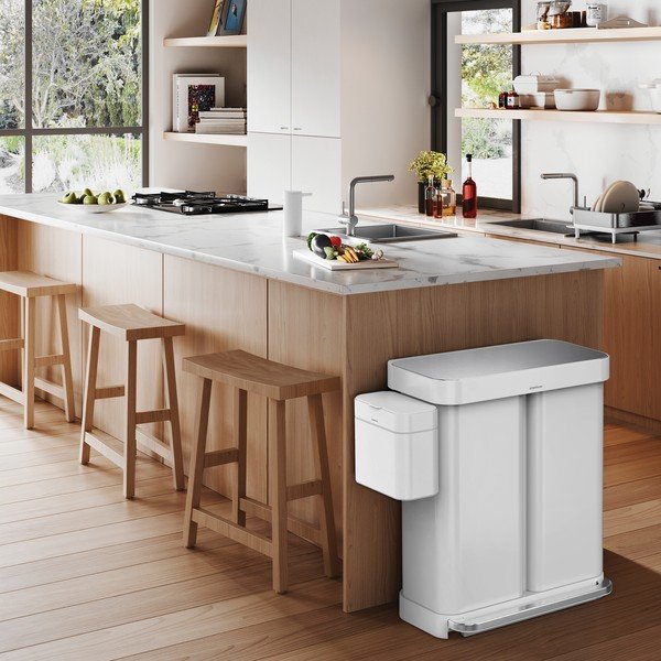 Bel jeklen koš za smeti s pedalom 58 l – simplehuman-image-1