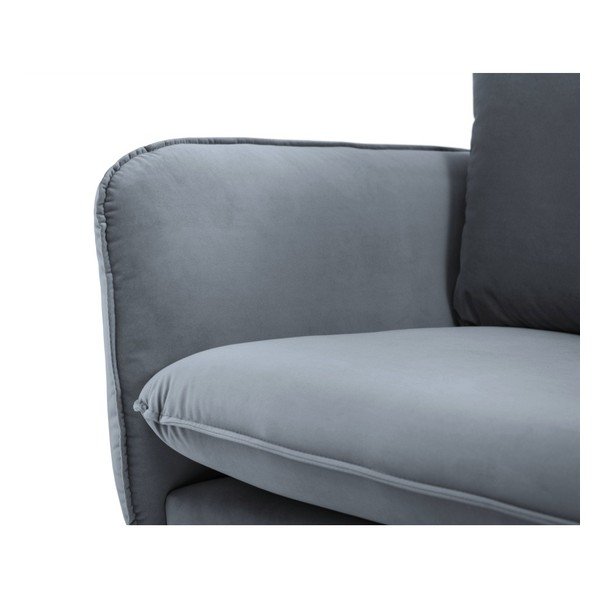 Siv žameten kavč Cosmopolitan Design Vienna, 160 cm-image-4