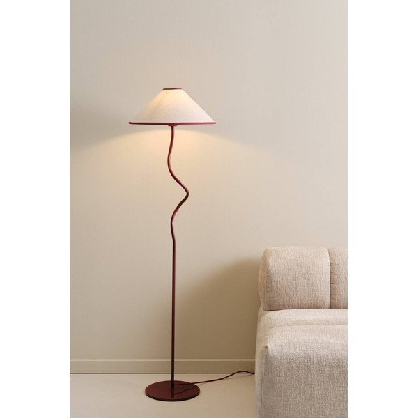 Rdeča/bela tekstilna zatemnitvena stoječa svetilka (višina 148 cm) Juliet – Jotex-image-1