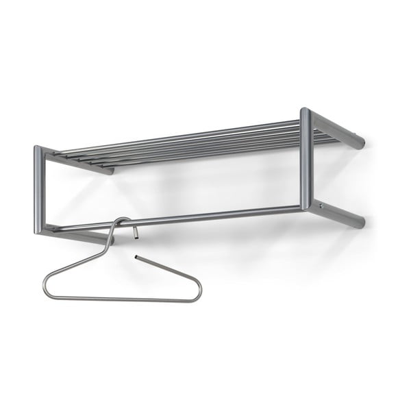 Kovinski stenski obešalnik v srebrni barvi s polico 80 cm Smooth – Spinder Design-image-2