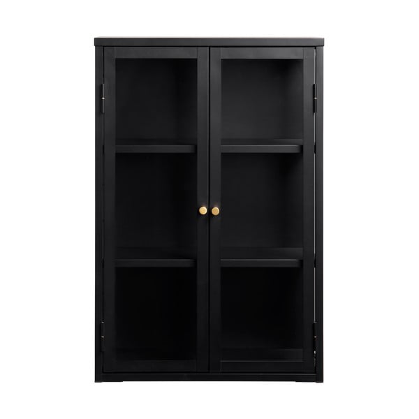 Črna kovinska vitrina 60x90 cm Carmel – Unique Furniture