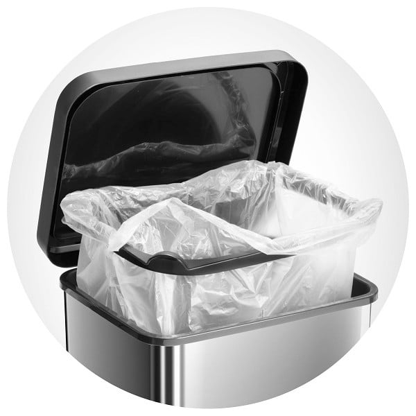 Črn koš za smeti iz reciklirane plastike 40 l Paso - Rotho-image-1