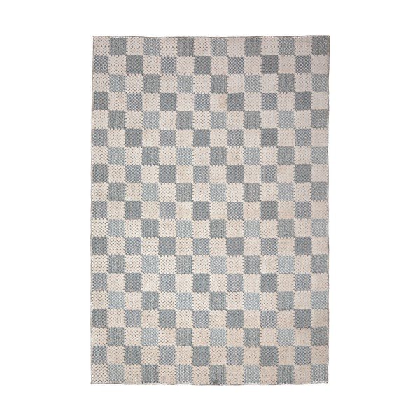 Modra pralna preproga iz mešanice bombaža 155x230 cm Muted Checkerboard – Flair Rugs