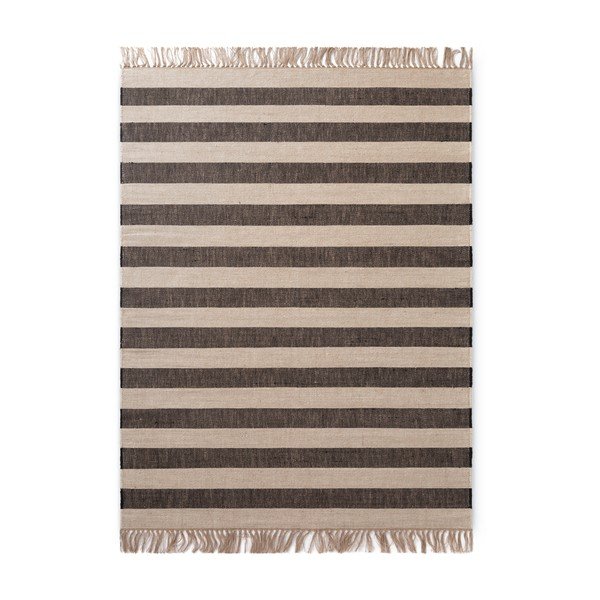 Črna/kremno bela ročno tkana preproga iz jute 160x230 cm Playa – Hanse Home