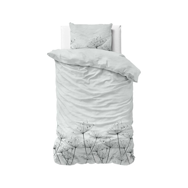 Siva flanelna posteljnina za enojno posteljo Dreamhouse Jaelyn, 140 x 220 cm