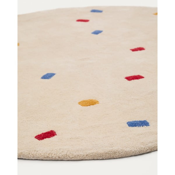 Kremno bela bombažna otroška preproga ø120 cm Luli – Kave Home-image-2