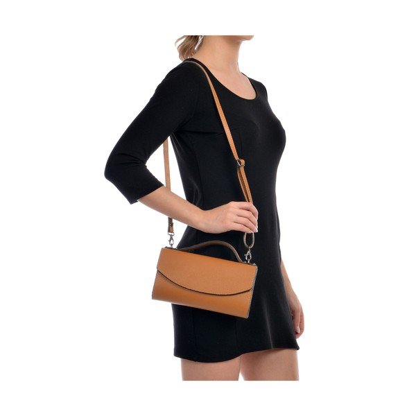 Rjava ženska usnjena torbica Roberta M Pisa-image-2