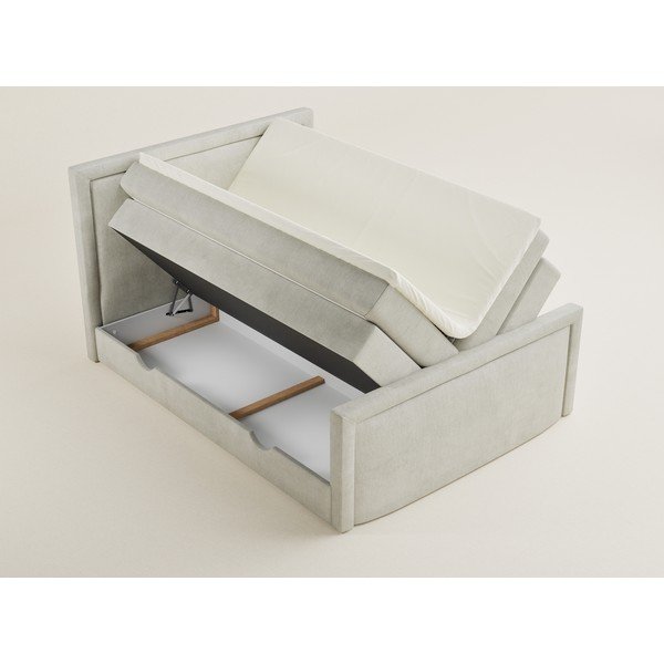 Kremno bela boxspring postelja s prostorom za shranjevanje 200x200 cm Fresco – Maison de Rêve-image-3