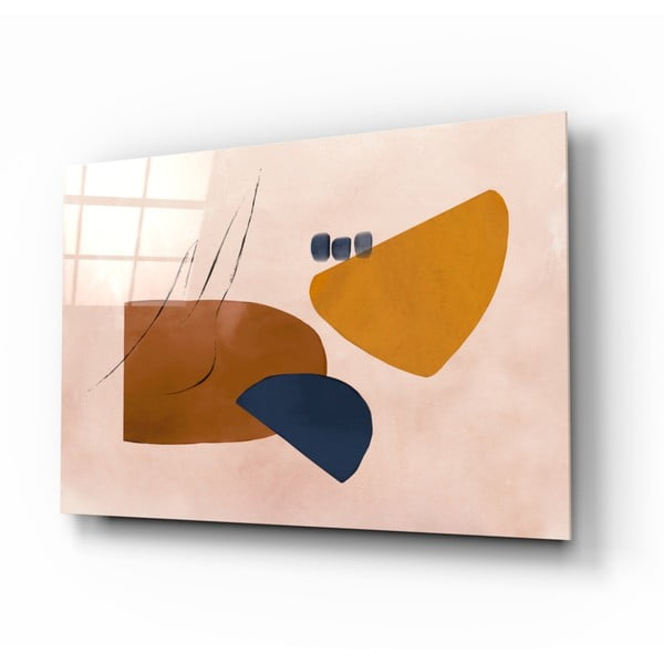 Steklena slika Insigne Abstract Brown, 72 x 46 cm