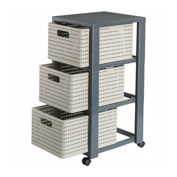 Siva plastična kopalniška polica 32,5x71 cm Country – Rotho-image-2