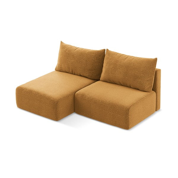 Oranžna raztegljiva/s prostorom za shranjevanje kotna sedežna garnitura (levi kot) Kalena – Makamii-image-4