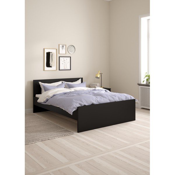 Črna zakonska postelja 140x190 cm Naia – Tvilum-image-1