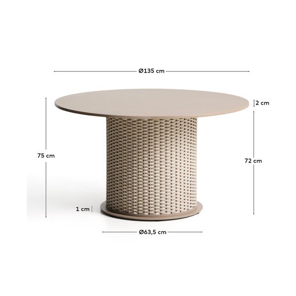 Okrogla vrtna miza ø 135 cm Sedalis – Kave Home-image-4