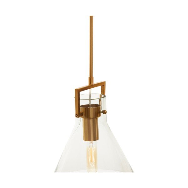 Kovinska viseča svetilka v zlati barvi s steklenim senčilom ø 25 cm Trieste – Premier Housewares-image-3