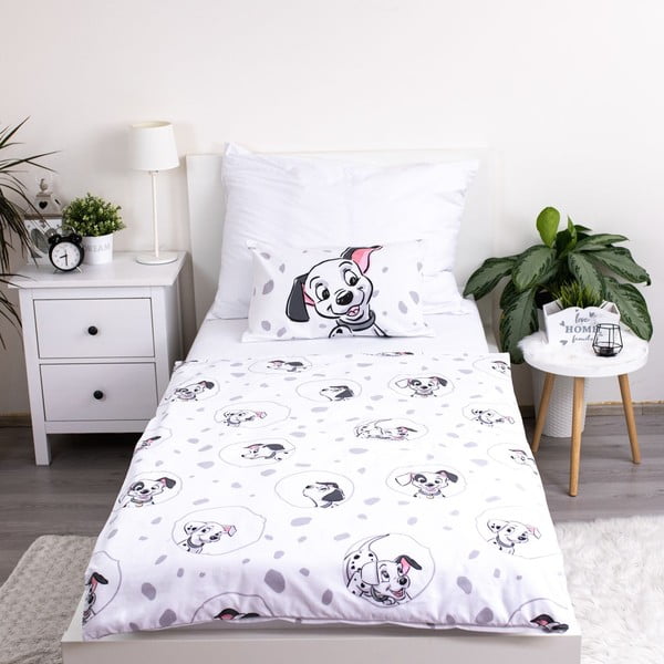 Bela bombažna otroška posteljnina za otroško posteljico 100x135 cm 101 Dalmatians – Jerry Fabrics-image-2