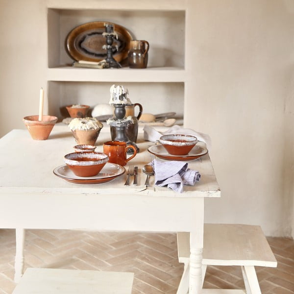 Opečnato oranžna/bež lončena skleda ø 17 cm Poterie – Casafina-image-3