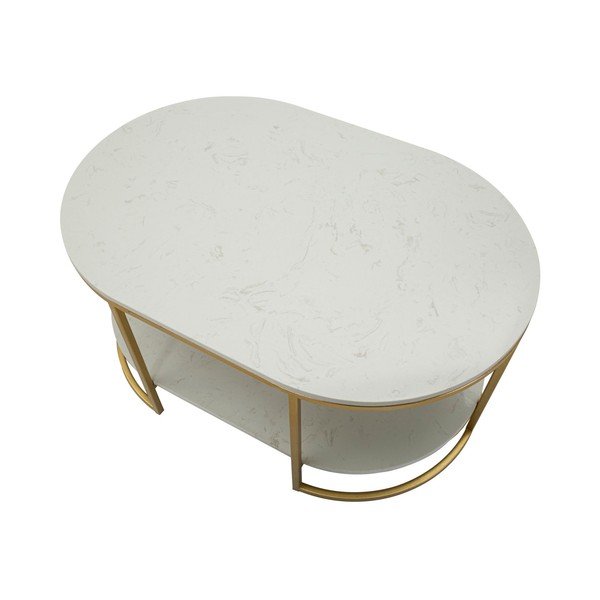 Klubska mizica z marmorno mizno ploščo v beli in zlati barvi 60x90 cm Izmir – Mauro Ferretti-image-4