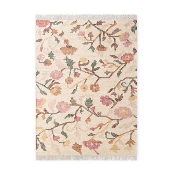 Kremno bela ročno tkana preproga iz jute 120x170 cm Roya Violette – Elle Decoration