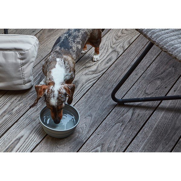 Silikonska zložljiva posoda za na pot za pse ø 15,5 cm Piega Slate – MiaCara-image-1