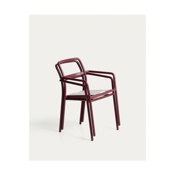 Bordo rdeč oblazinjen vrtni stol Linosa – Kave Home-image-3