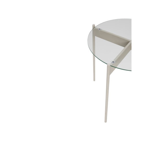 Okrogla stranska mizica s stekleno mizno ploščo ø 45 cm Beam – Hübsch-image-2