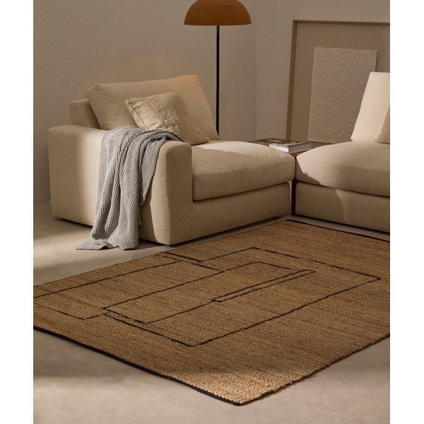 Obojestranska/ročno tkana preproga iz jute v naravni barvi 200x300 cm Velira – Kave Home-image-1