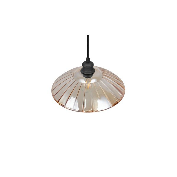 Črna/jantarna kovinska viseča svetilka s steklenim senčilom ø 29,5 cm Eluna – Reality-image-4