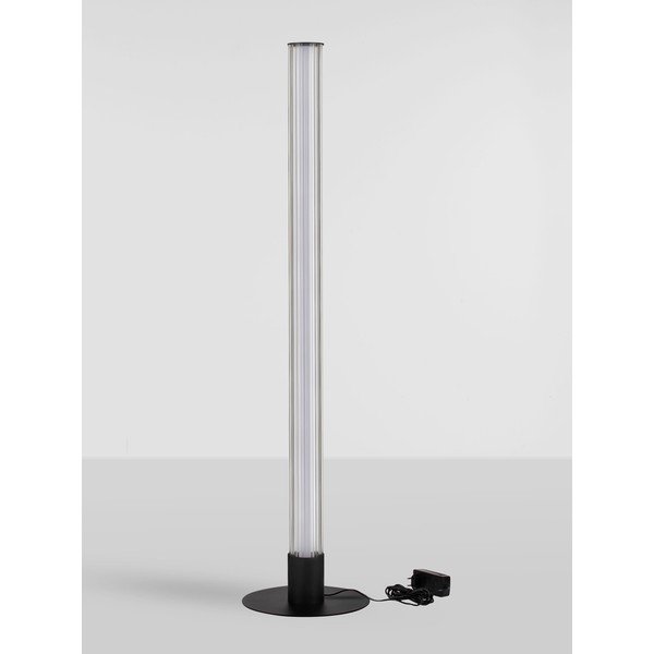 Mat črna aluminijasta LED zatemnitvena stoječa svetilka s steklenim senčilom (višina 130 cm) Glovia – Nova Luce-image-4
