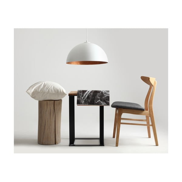 Bela viseča svetilka z detajli v barvi bakra CustomForm Lord, ø 50 cm-image-3