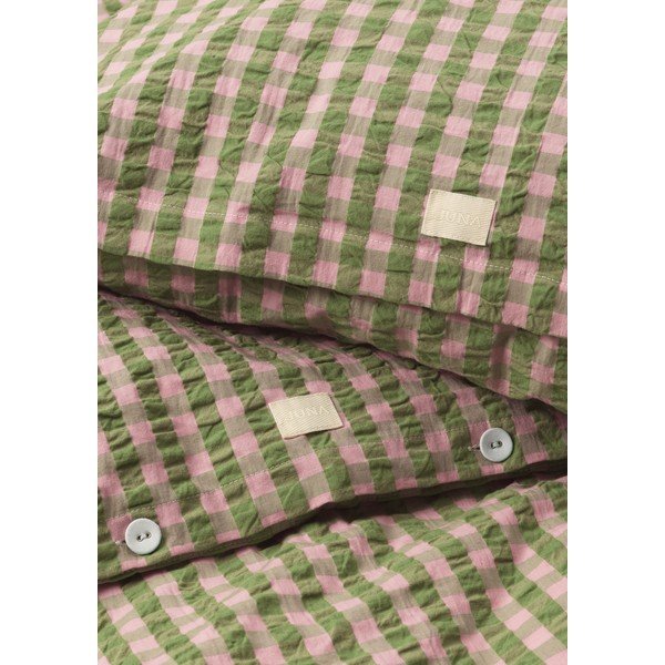 Zelena/rožnata enojna posteljnina iz krepa 140x200 cm Bæk&Bølge – JUNA-image-3