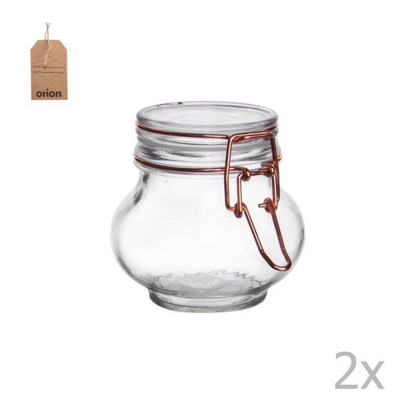 Komplet 2 steklenih kozarcev s kovinskim patentom Orion Rose, 250 ml