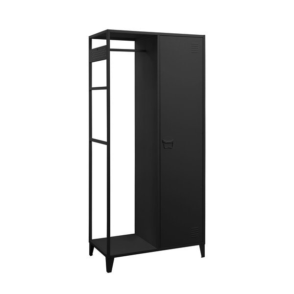 Črna odprta kovinska garderobna omara 80x175 cm Salino – Støraa-image-1